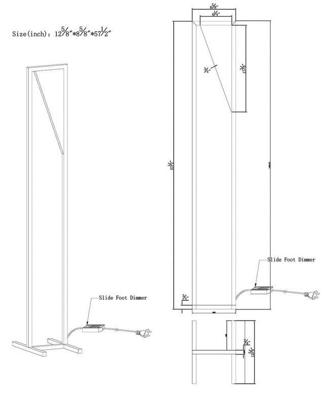 LED Black Floor Lamp - LV LIGHTING