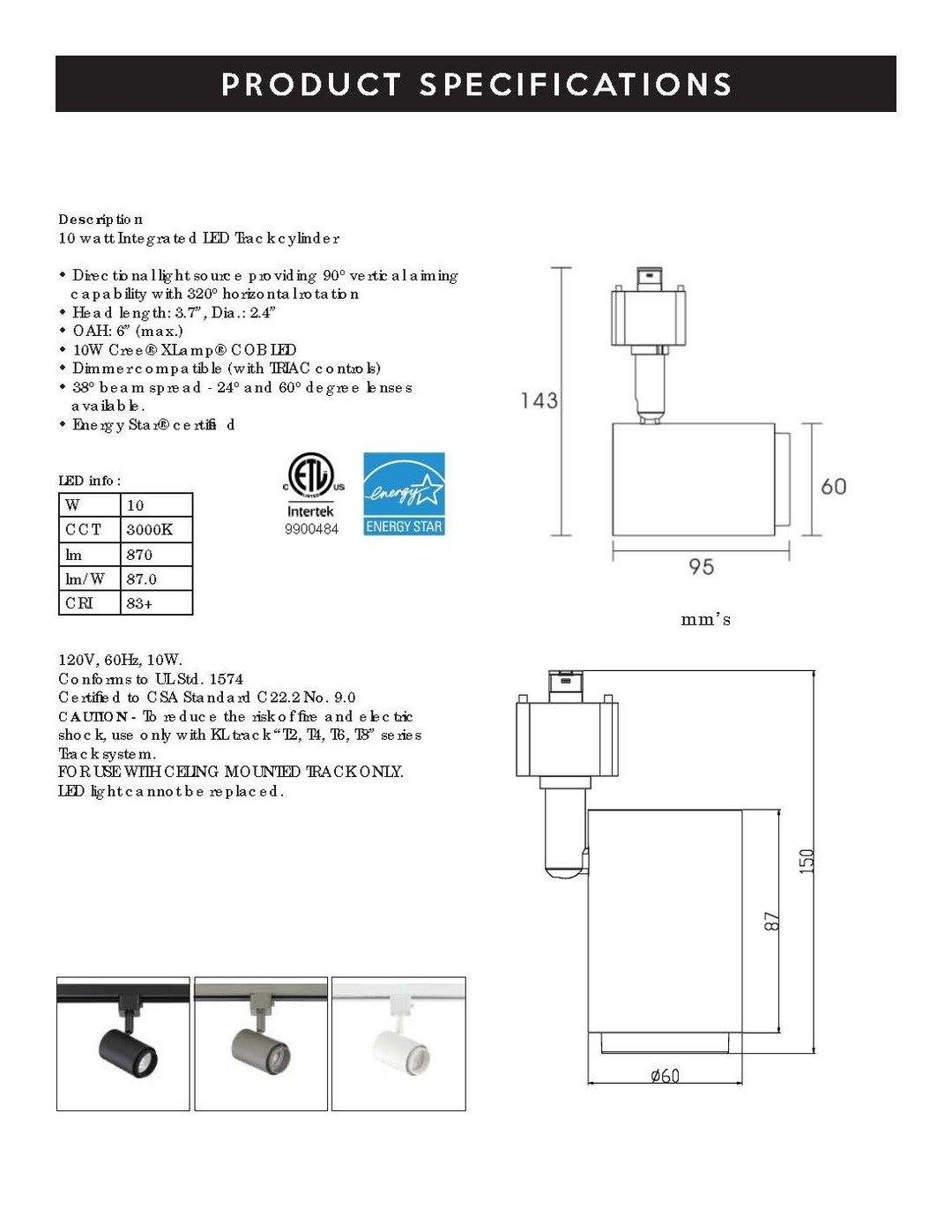 LED Black Track Light - LV LIGHTING