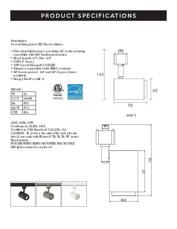 LED Black Track Light - LV LIGHTING