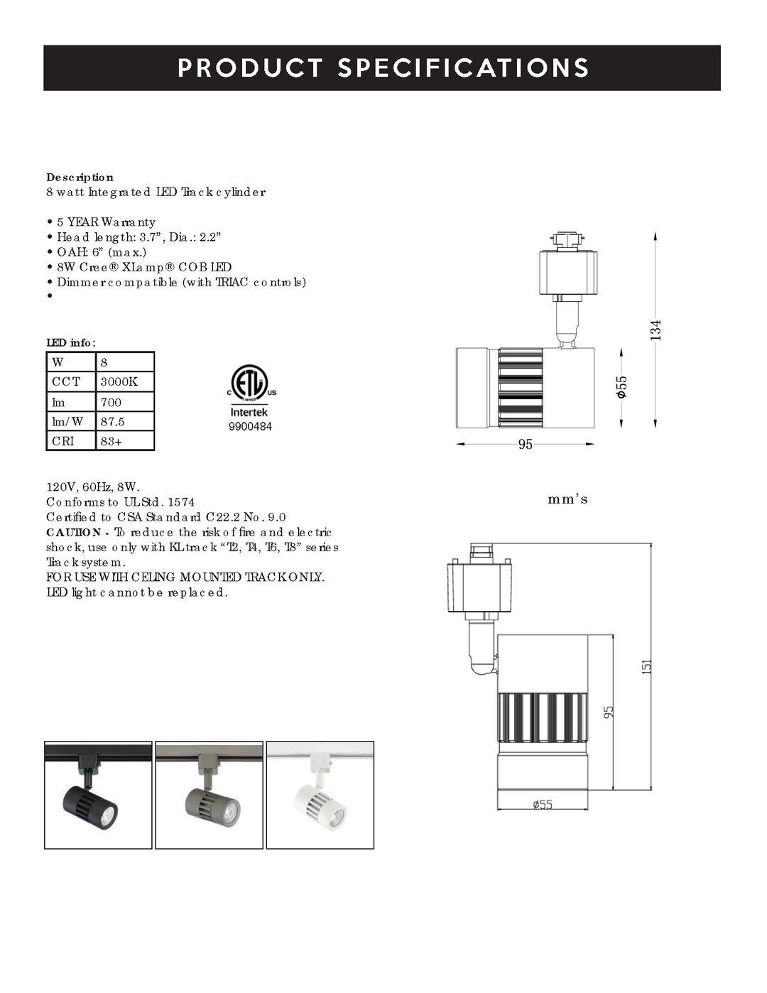 LED Black Track Light - LV LIGHTING