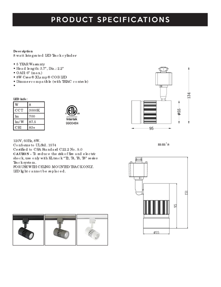 LED Black Track Light - LV LIGHTING