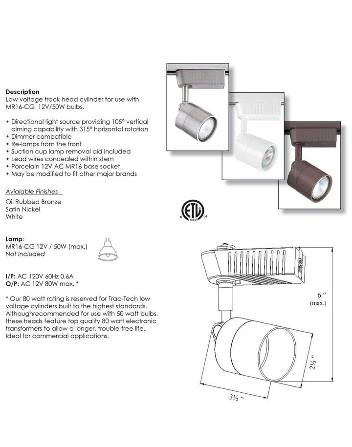 MR16 Base Track Light - LV LIGHTING