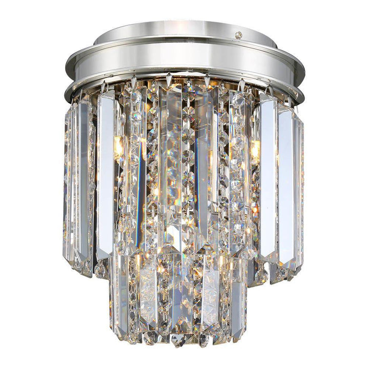 Chrome with Crystal Flush Mount - LV LIGHTING