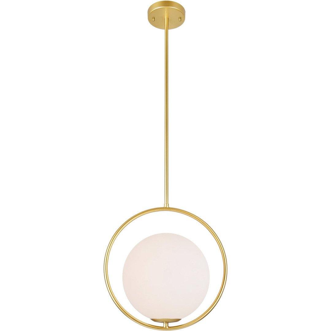 Medallion Gold with Frosted Shade Single Light Pendant - LV LIGHTING