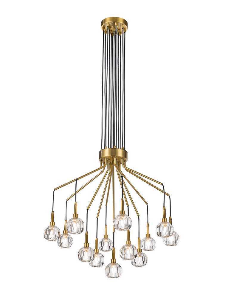 Antique Brass and Black with Crystal Chandelier - LV LIGHTING