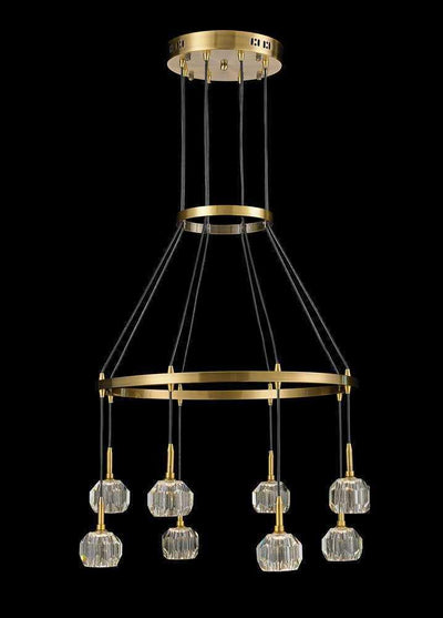 Antique Brass with Crystal Pendant - LV LIGHTING