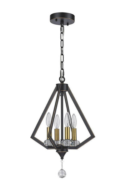 Bronze with Brass Caged Chandelier - LV LIGHTING