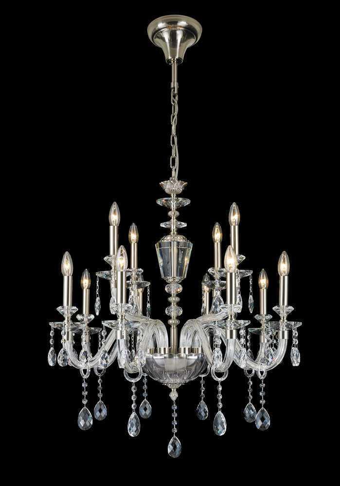 Satin Nickel with Crystal Chandelier - LV LIGHTING