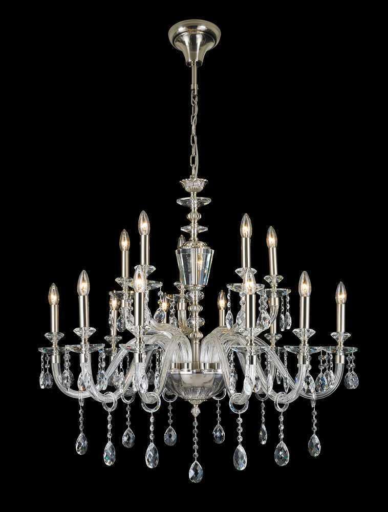 Satin Nickel with Crystal Chandelier - LV LIGHTING