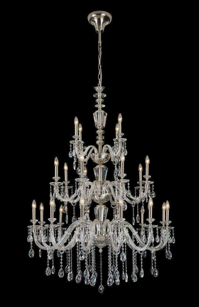 Satin Nickel with Crystal Chandelier - LV LIGHTING