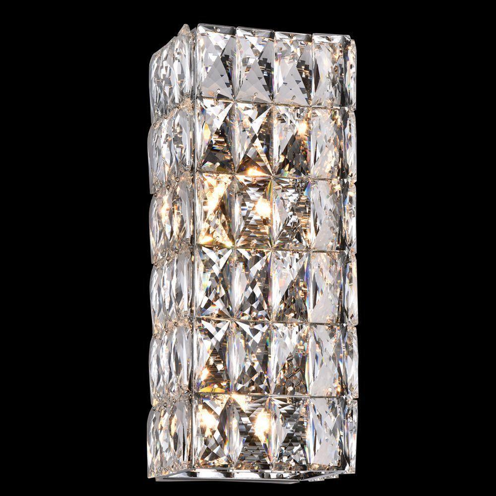Chrome with Crystal Wall Sconce - LV LIGHTING