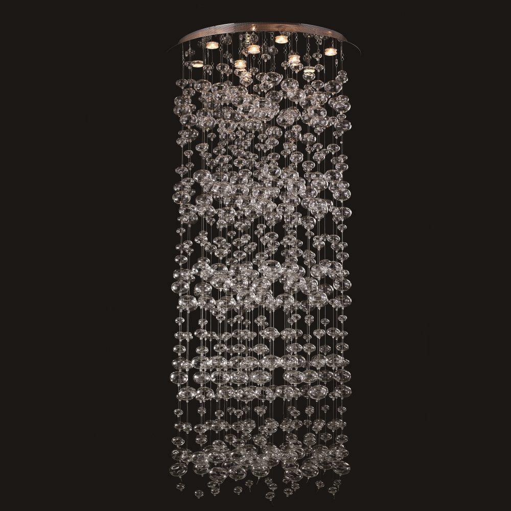Chrome with Bubble Glass Chandelier - LV LIGHTING
