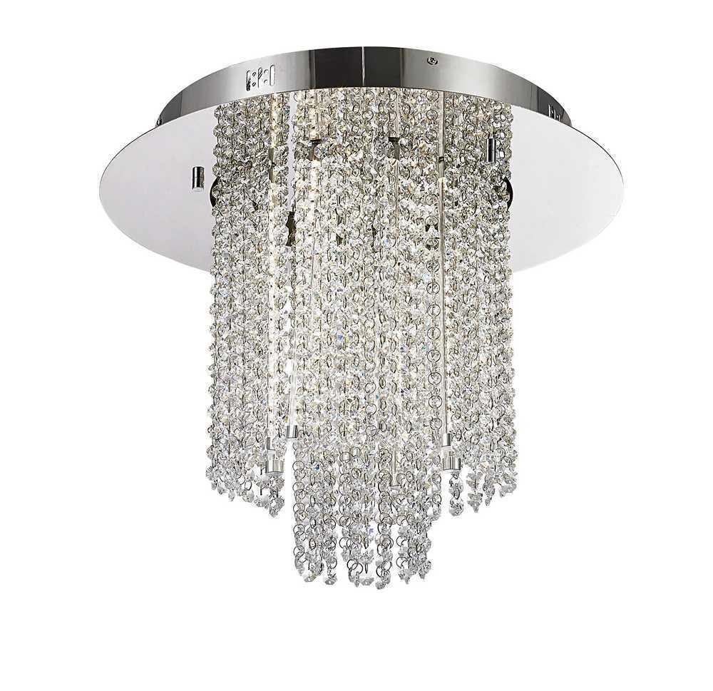 Chrome with Crystal Flush Mount - LV LIGHTING