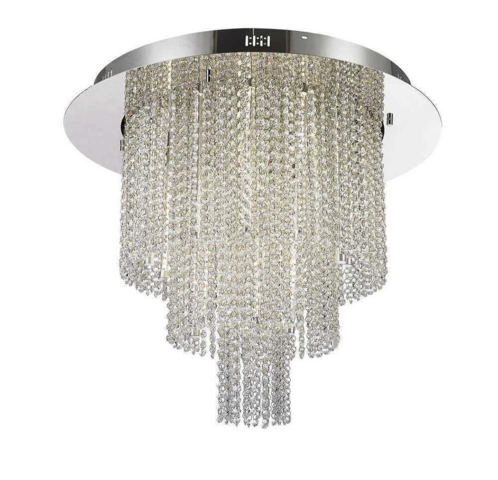 Chrome with Crystal Flush Mount - LV LIGHTING