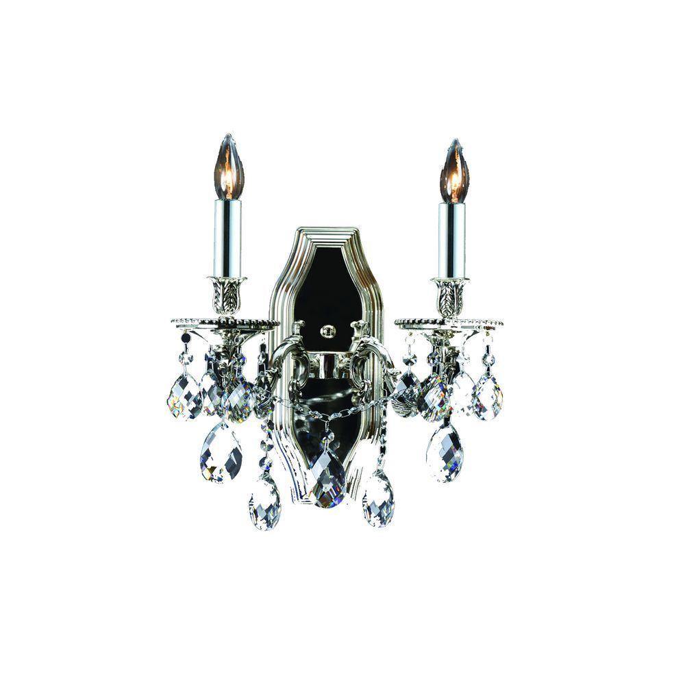 Antique Silver with Crystal Wall Sconce - LV LIGHTING