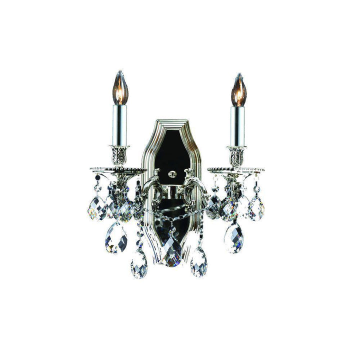 Antique Silver with Crystal Wall Sconce - LV LIGHTING