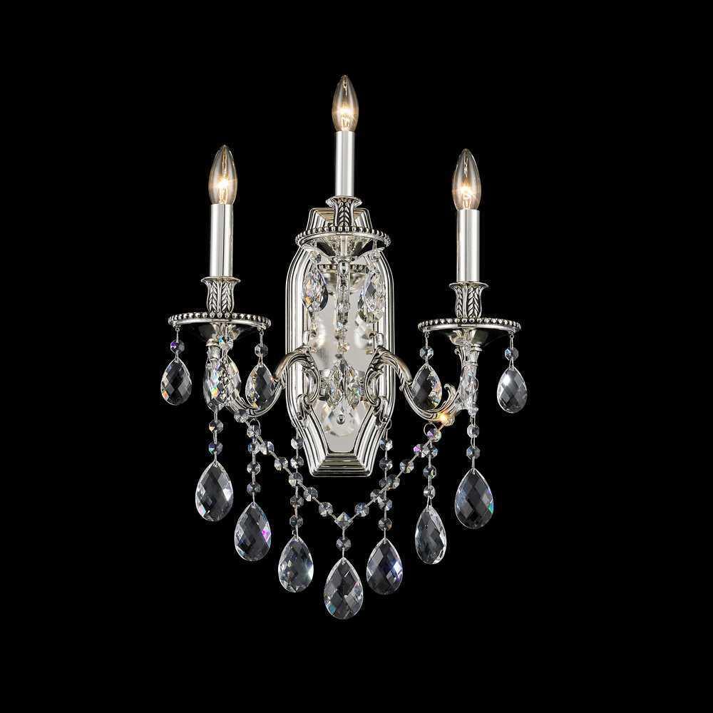 Antique Silver with Crystal Wall Sconce - LV LIGHTING