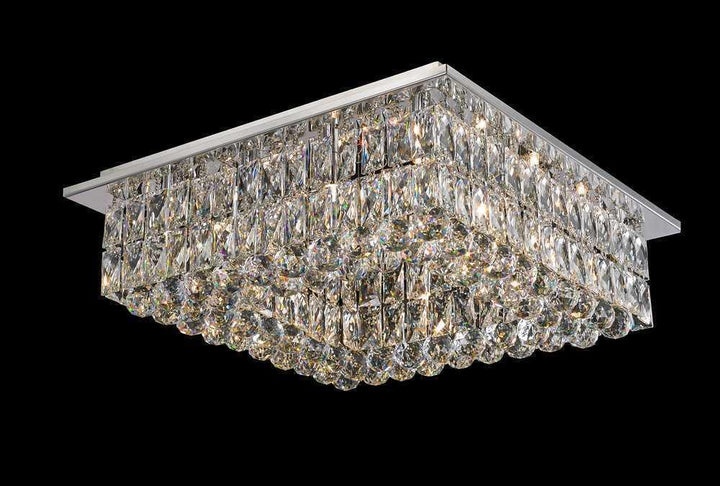 Chrome with Crystal Flush Mount - LV LIGHTING