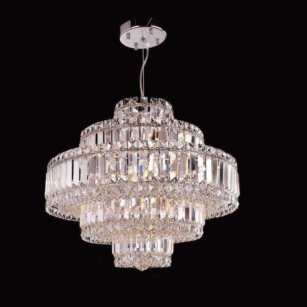 Chrome with Crystal Chandelier - LV LIGHTING