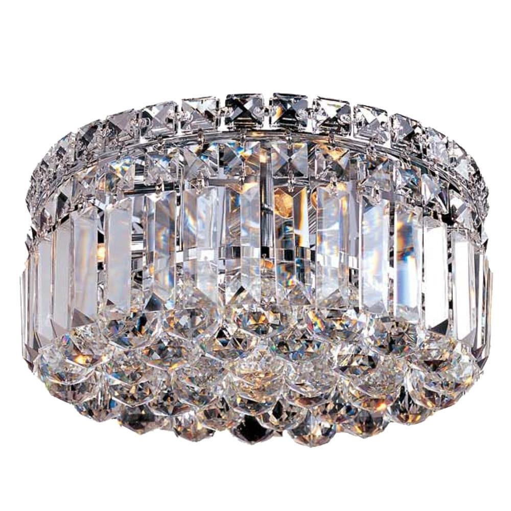 Chrome with Crystal Flush Mount - LV LIGHTING