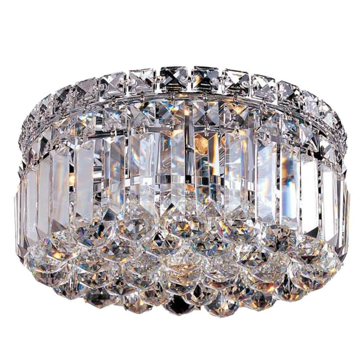 Chrome with Crystal Flush Mount - LV LIGHTING