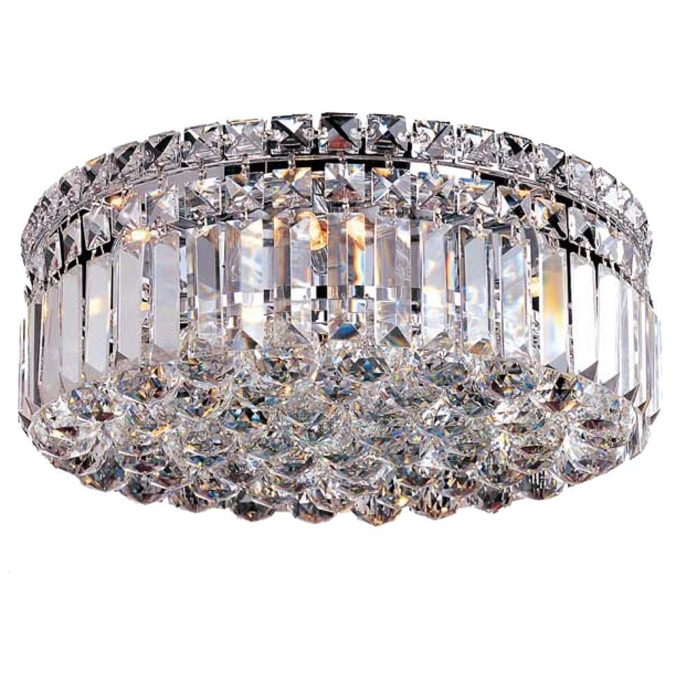 Chrome with Crystal Flush Mount - LV LIGHTING