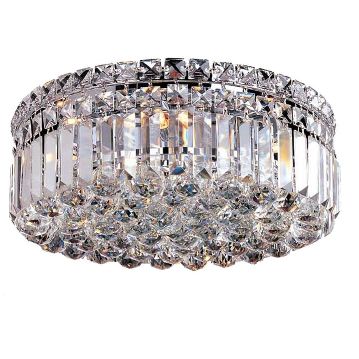 Chrome with Crystal Flush Mount - LV LIGHTING