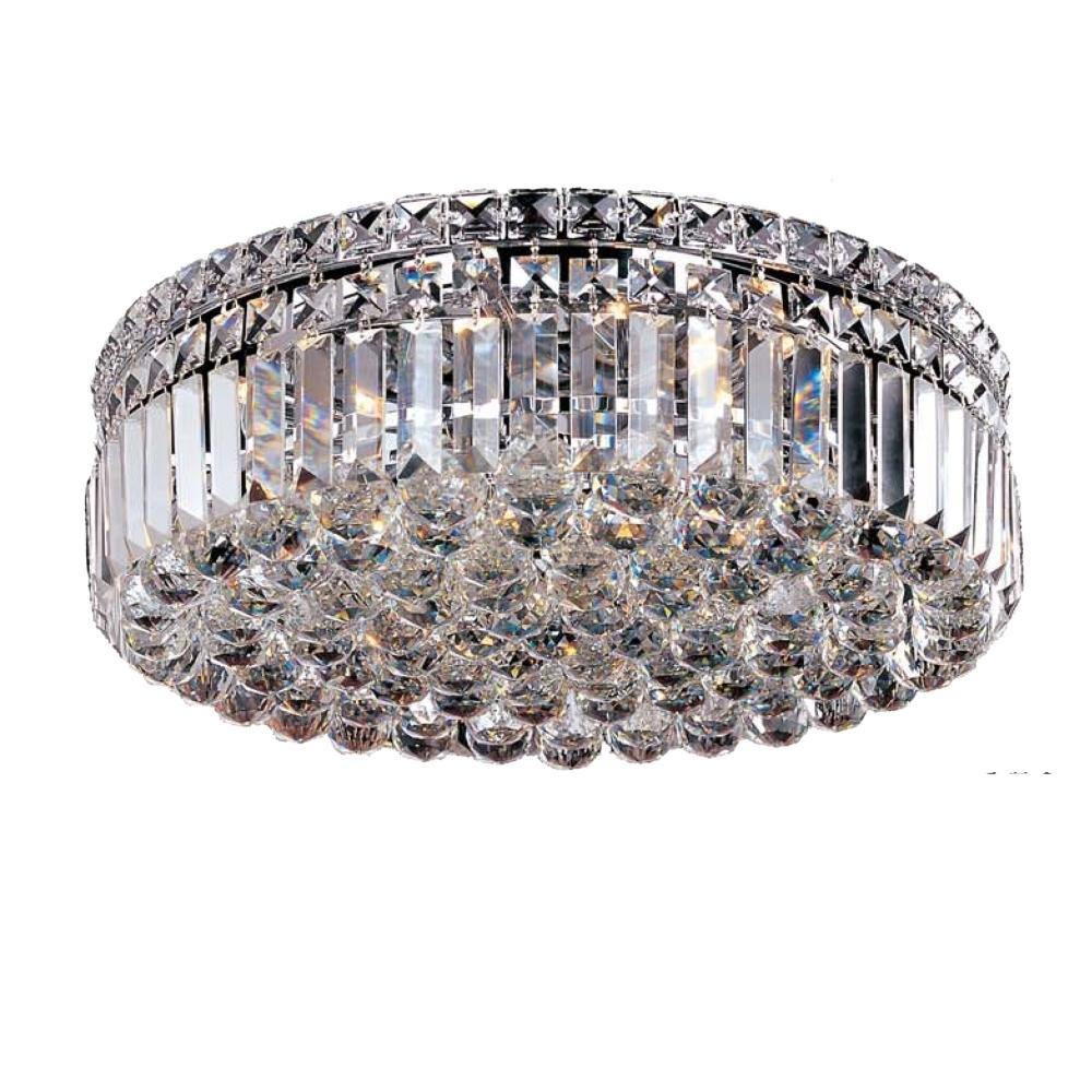 Chrome with Crystal Flush Mount - LV LIGHTING