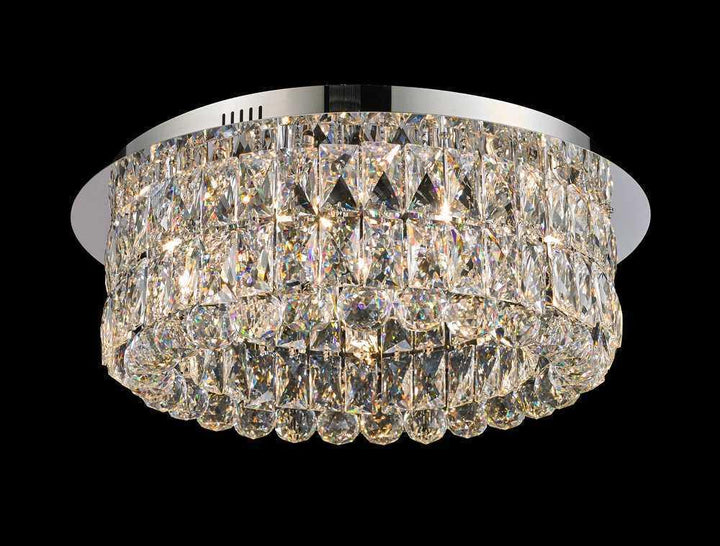 Chrome with Crystal Flush Mount - LV LIGHTING