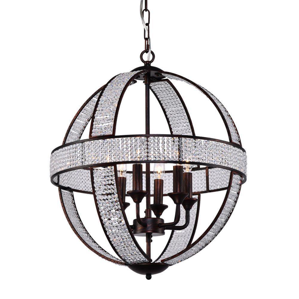 Black with Crystal Chandelier - LV LIGHTING