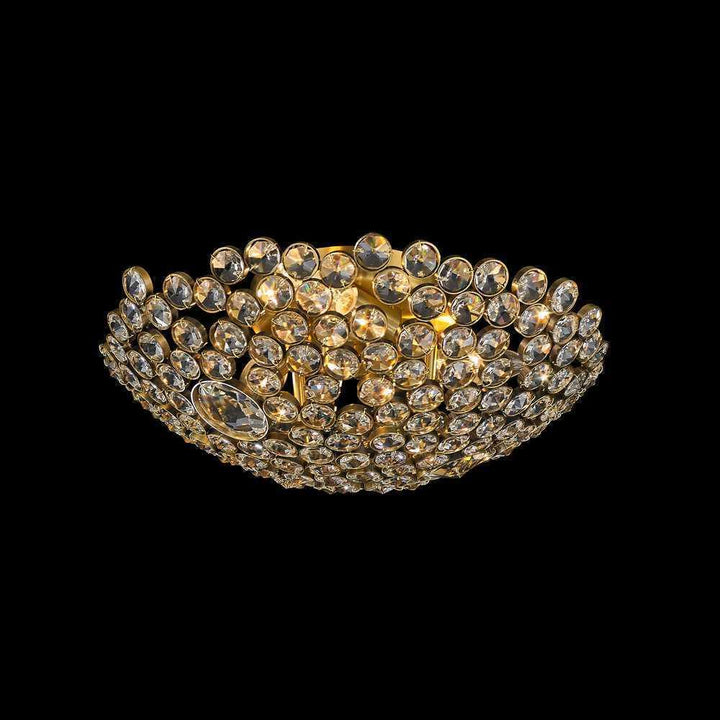 Brass with Crystal Flush Mount - LV LIGHTING