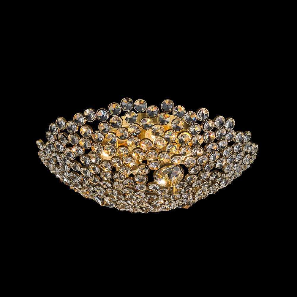 Brass with Crystal Flush Mount - LV LIGHTING