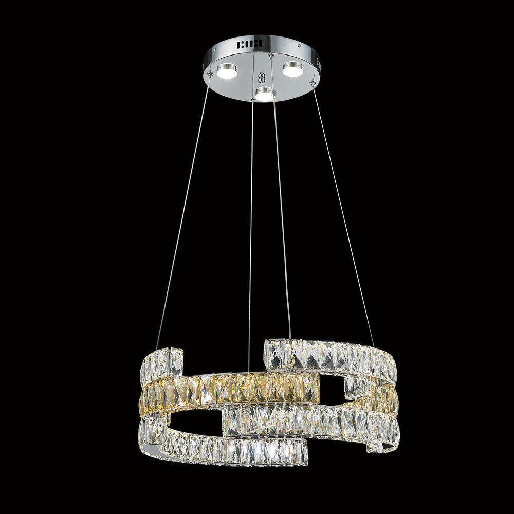LED Clear and Champagne Crystal Chandelier - LV LIGHTING
