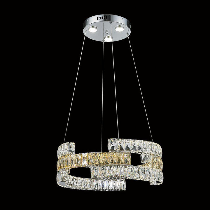 LED Clear and Champagne Crystal Chandelier - LV LIGHTING
