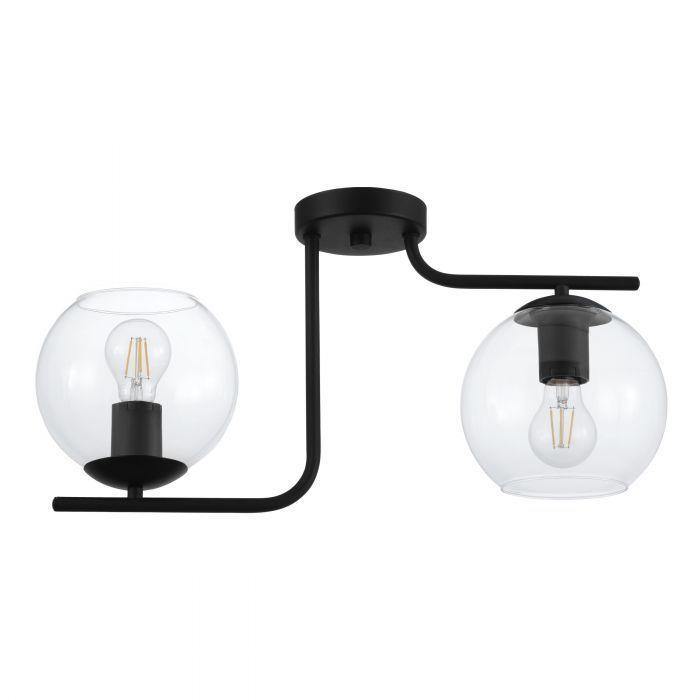 Black with 2 Light Flush Mount - LV LIGHTING