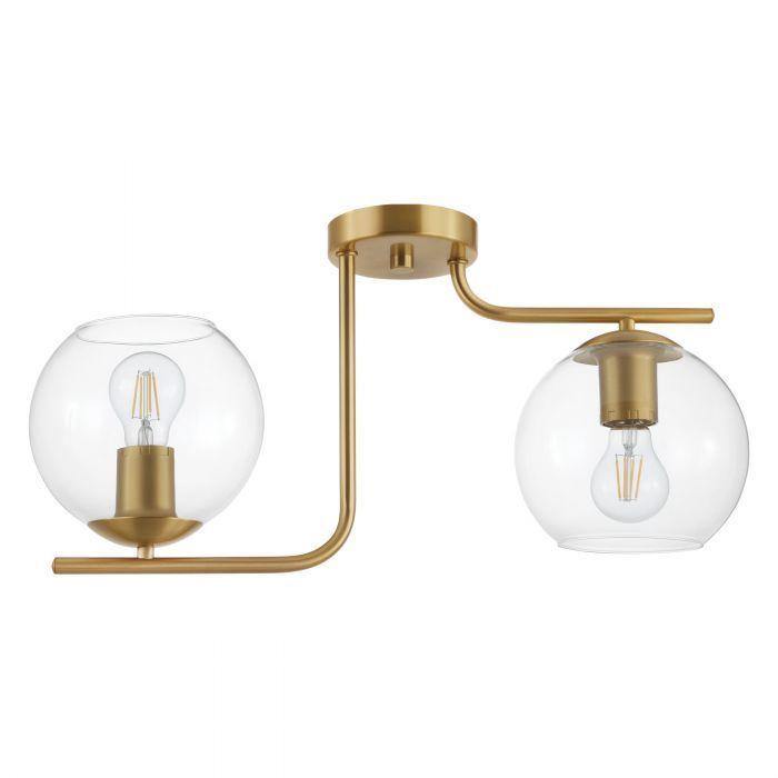 Black with 2 Light Flush Mount - LV LIGHTING