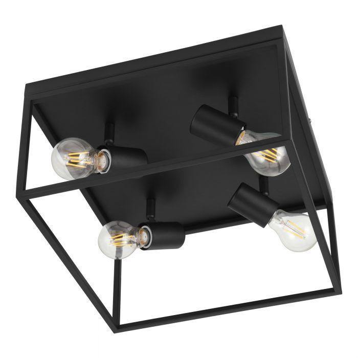 Black Caged Flush Mount - LV LIGHTING