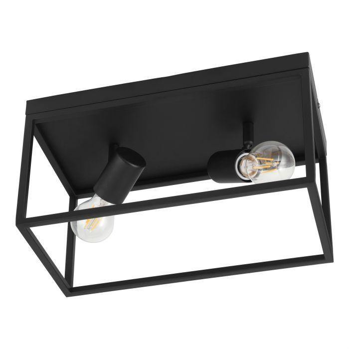 Black Caged Flush Mount - LV LIGHTING