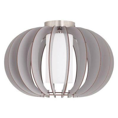 Wood with Frosted Shade Flush Mount - LV LIGHTING