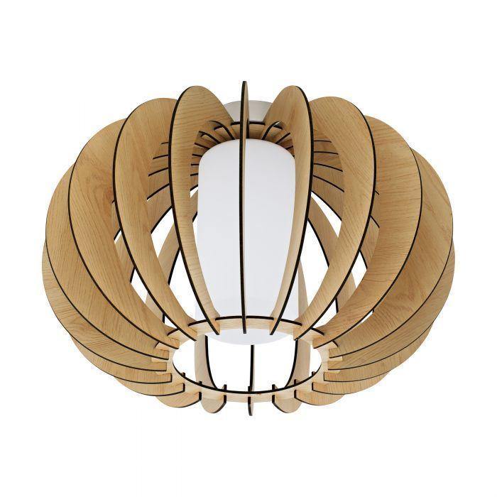 Wood with Frosted Shade Flush Mount - LV LIGHTING