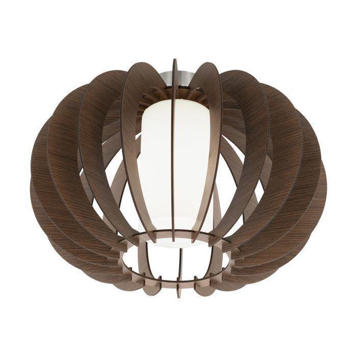 Wood with Frosted Shade Flush Mount - LV LIGHTING