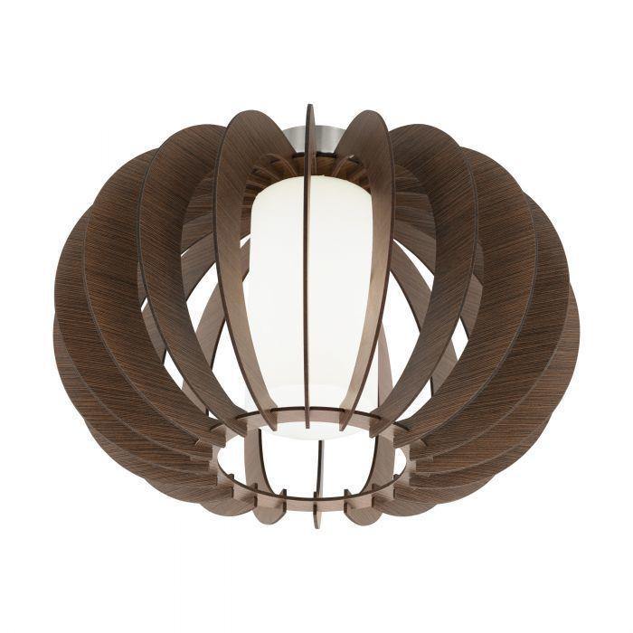 Wood with Frosted Shade Flush Mount - LV LIGHTING