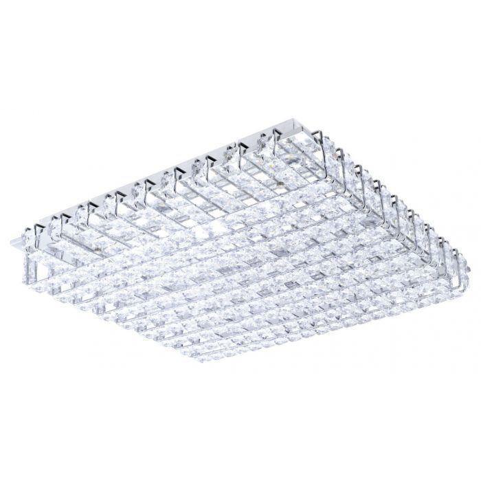 Chrome with Crystal Flush Square Mount - LV LIGHTING