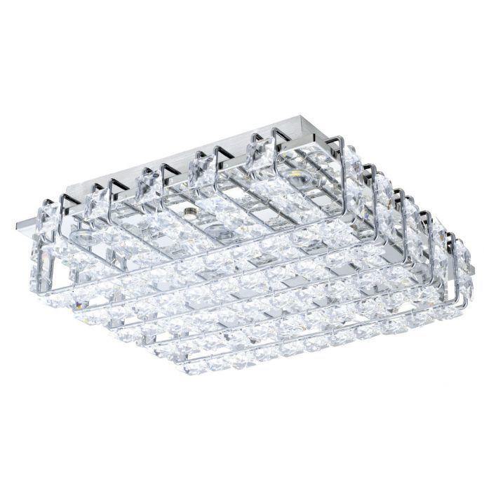 Chrome with Crystal Flush Square Mount - LV LIGHTING