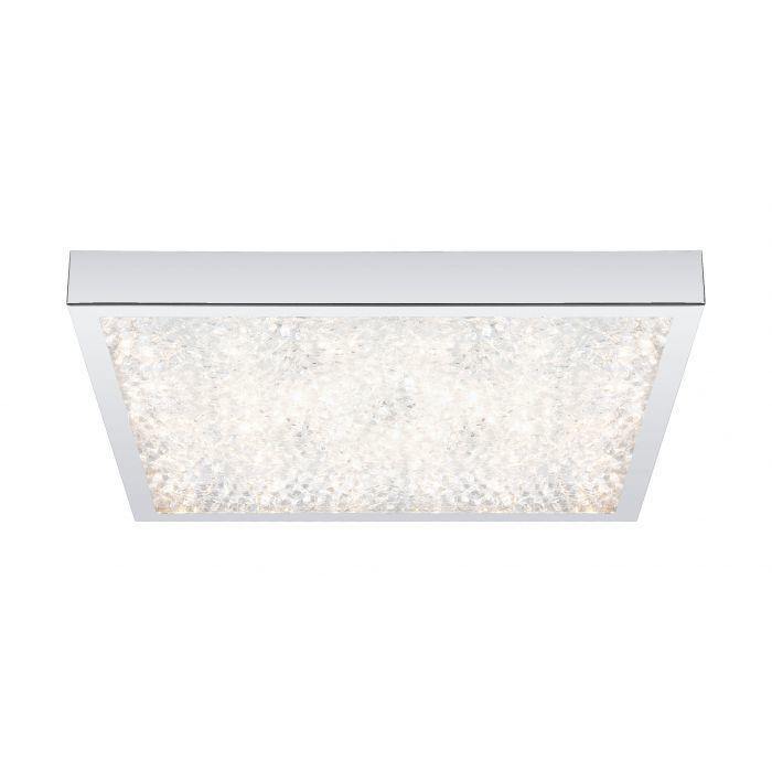 LED Chrome with Crystal Shade Flush Mount - LV LIGHTING