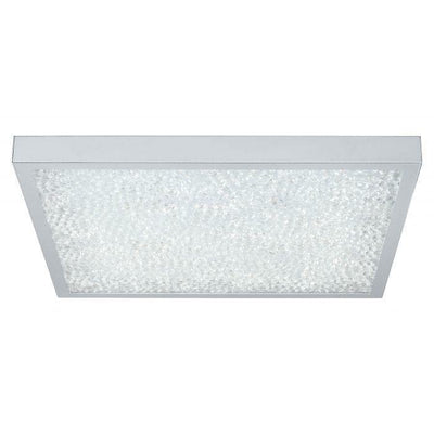 LED Chrome with Crystal Shade Flush Mount - LV LIGHTING