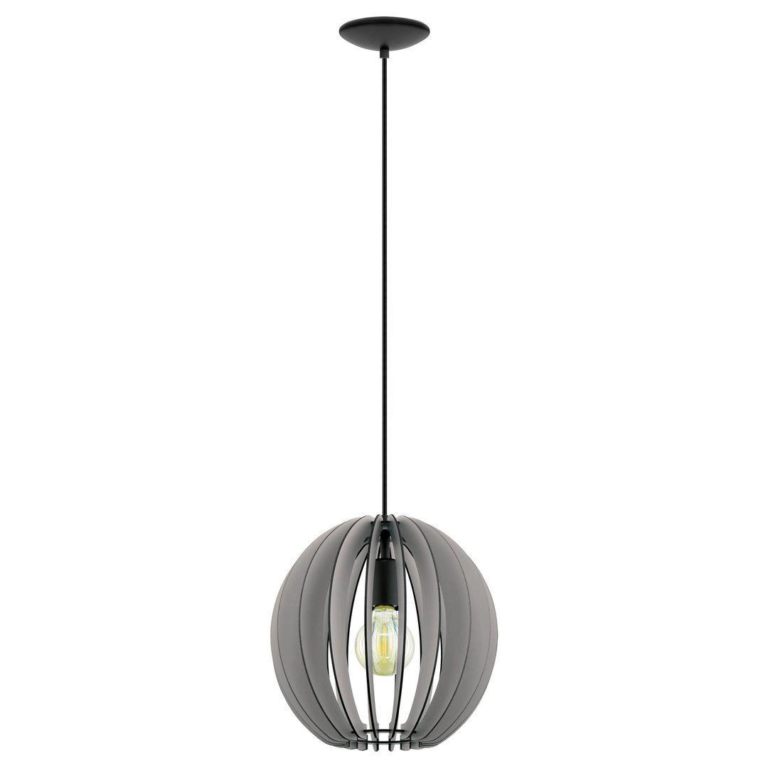 Black with Grey Wood Shade Pendant - LV LIGHTING