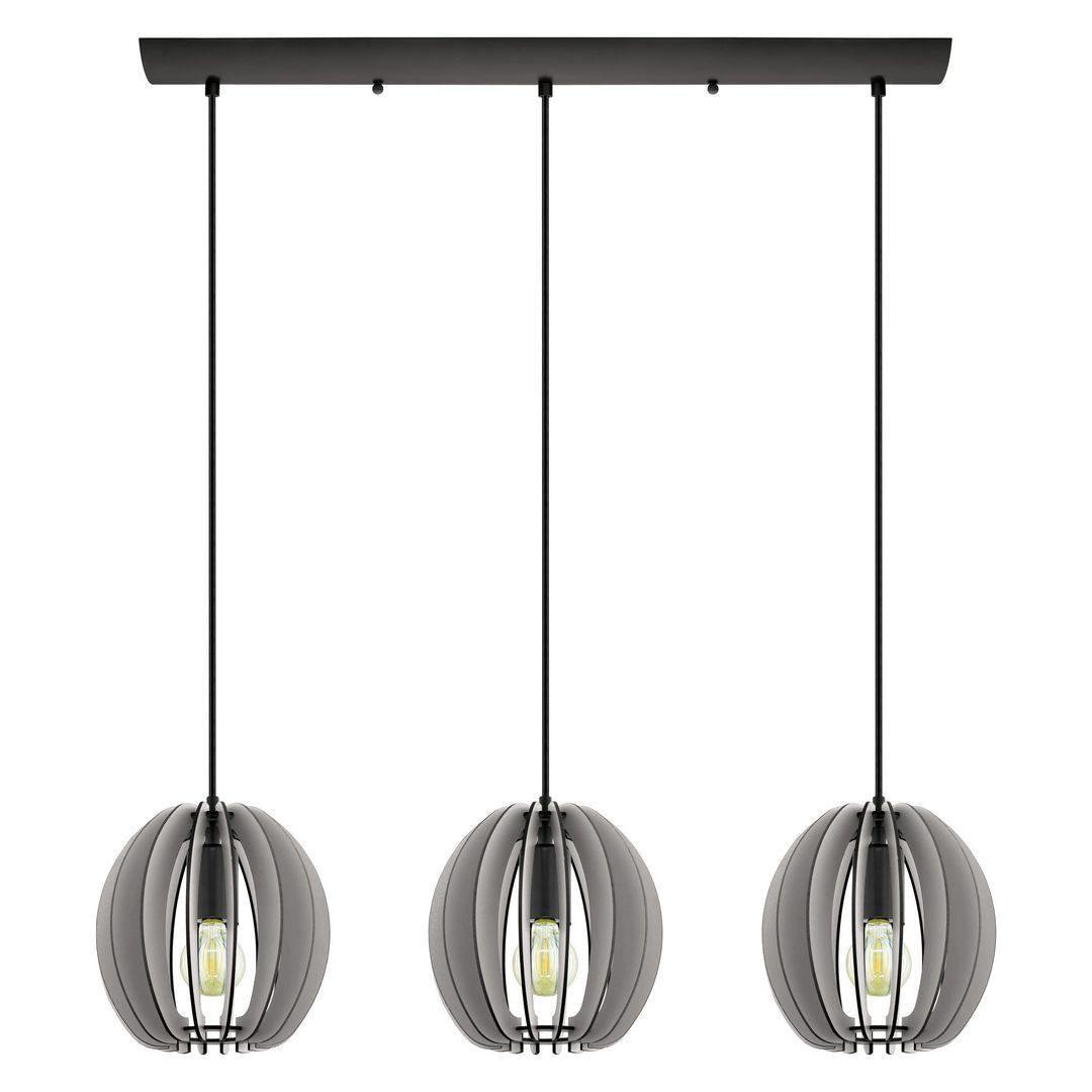Black with Grey Wood Shade Pendant - LV LIGHTING