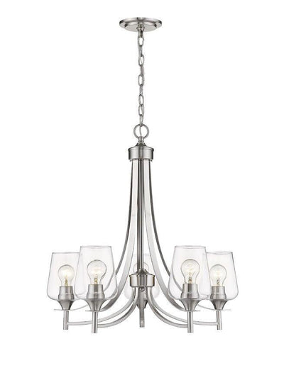 Clear Glass Shade with Metal Curved Arms Chandelier - LV LIGHTING