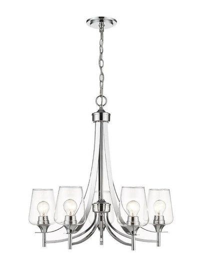 Clear Glass Shade with Metal Curved Arms Chandelier - LV LIGHTING